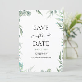 Eucalyptus Leaves Wedding Save The Date