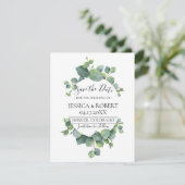 Eucalyptus Leaves Wedding Save the Date (Staand voorkant)