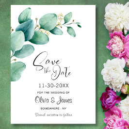 Eucalyptus Leaves Wedding Save the Date