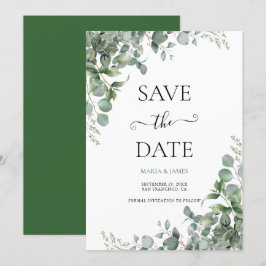 Eucalyptus Leaves Wedding Save The Date