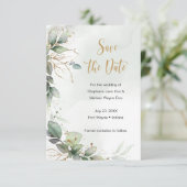 Eucalyptus Leaves Wedding Save the Date (Staand voorkant)