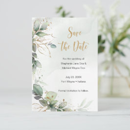 Eucalyptus Leaves Wedding Save the Date