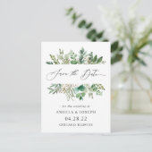 Eucalyptus Leaves Wedding Save the Date Briefkaart (Staand voorkant)