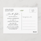 Eucalyptus Leaves Wedding Save the Date Briefkaart (Achterkant)