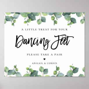 Eucalyptus Leaves Wedding Teenslippers Poster