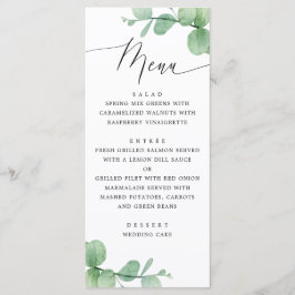 Eucalyptus Leaves Wedding | Watercolor Botanical Menu