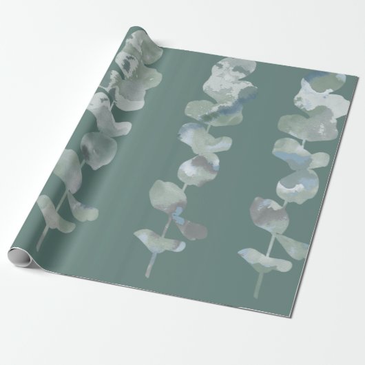 Eucalyptus Leaves Wrapping Paper Cadeaupapier (Uitgerold)