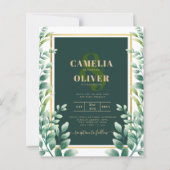 Eucalyptus leest GOLD WEDDING QR CODE INVITE RSVP (Voorkant)