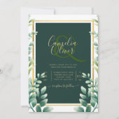 Eucalyptus leest GOLD WEDDING QR CODE INVITE RSVP Kaart (Voorkant)