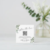 Eucalyptus legt de liefde QR-code trouwfoto's vast Informatiekaartje (Staand voorkant)