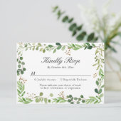 Eucalyptus lekt de grens van botanische olievloeis RSVP kaartje (Staand voorkant)