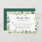 Eucalyptus lekt de grens van botanische olievloeis RSVP kaartje (Voorkant / Achterkant)