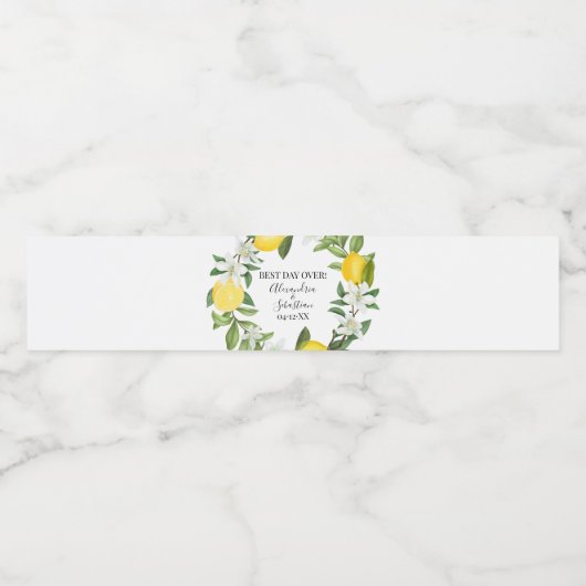 Eucalyptus Lemony Vrijgezellenfeest Koppels Bruilo Waterfles Etiket (Enkel label)