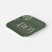 Eucalyptus Lettering Green Boy Baby shower Papieren Bordje (Gebogen)