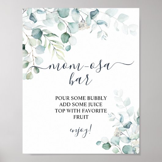 Eucalyptus leveert Greenery Shower Momosa Bar Poster (Voorkant)