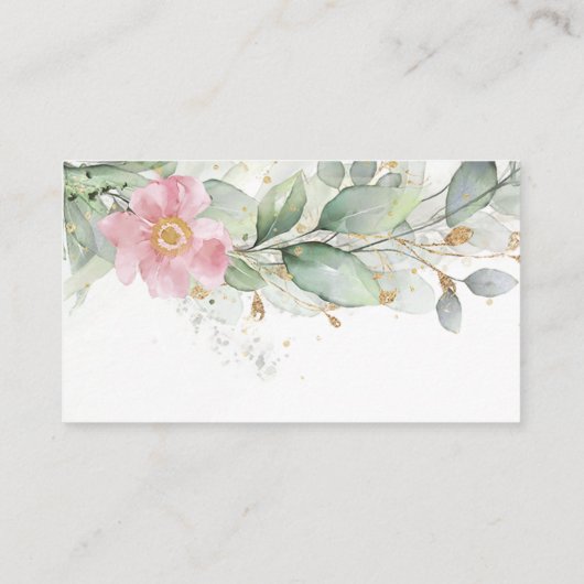 Eucalyptus leveert Greenery Wedding Reception Informatiekaartje (Achterkant)