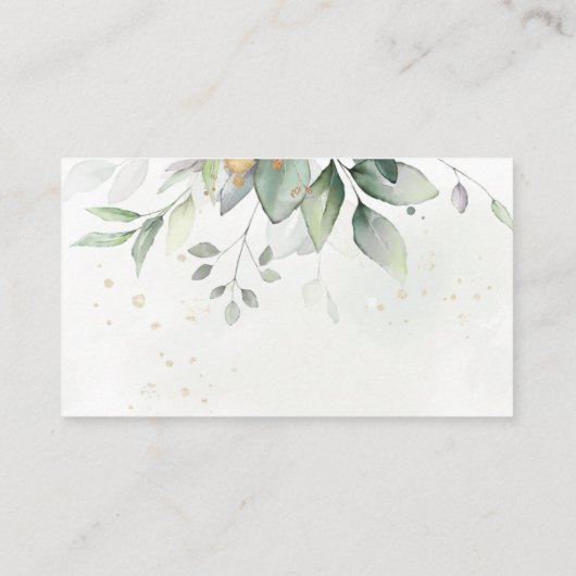 Eucalyptus leveert Greenery Wedding Reception Informatiekaartje (Achterkant)