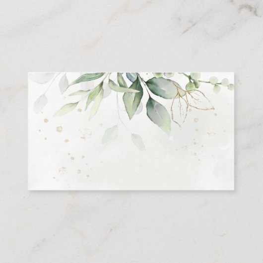 Eucalyptus leveert Greenery Wedding Reception Informatiekaartje (Achterkant)