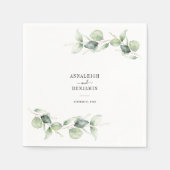 Eucalyptus leveert Greenery Wedding Reception Servet (Voorkant)