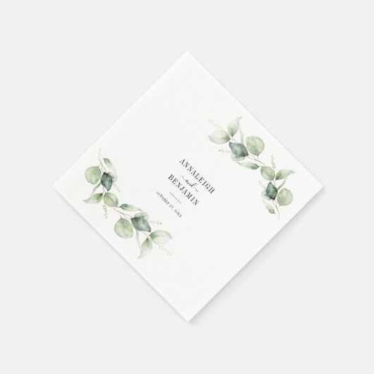 Eucalyptus leveert Greenery Wedding Reception Servet (Hoek)