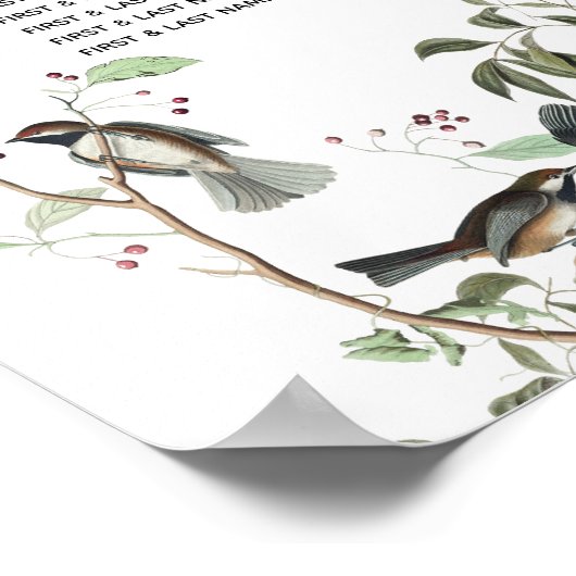 Eucalyptus leveert Greenery Wedding Seding Chart Poster (Hoek)