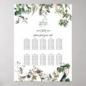 Eucalyptus leveert Greenery Wedding Seding Chart Poster (Voorkant)