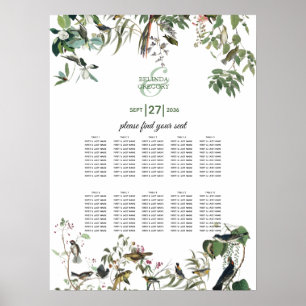 Eucalyptus leveert Greenery Wedding Seding Chart Poster