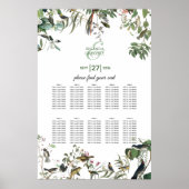 Eucalyptus leveert Greenery Wedding Seding Chart Poster (Voorkant)
