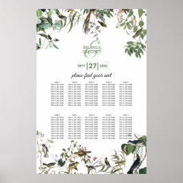 Eucalyptus leveert Greenery Wedding Seding Chart Poster