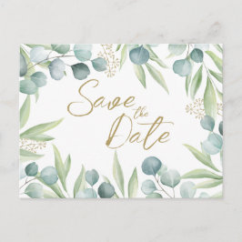 Eucalyptus Light Waterverf Sage Save the Date Inv Uitnodiging Briefkaart