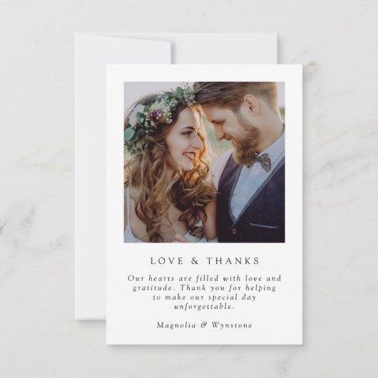 Eucalyptus Lijst bruiloft Bedankkaart (Achterkant)