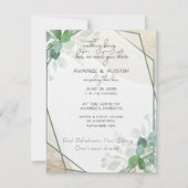 Eucalyptus Lijst Casual bruiloft Kaart (Voorkant)