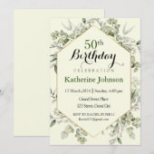 Eucalyptus Lijst Eenvoudige 50e Verjaardag Kaart (Voorkant / Achterkant)