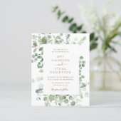 eucalyptus lijst greenery bruiloft uitnodiging (Staand voorkant)