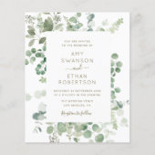 eucalyptus lijst greenery bruiloft uitnodiging (Voorkant)