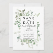 Eucalyptus Lijst Greenery Wedding Save the Date Kaart (Voorkant)