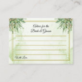 Eucalyptus Lijst Groen Goud Bladgroen Bruiloft Adv Informatiekaartje (Voorkant)