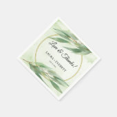 Eucalyptus Lijst Groen Goud Bladgroen Bruiloft Servet (Hoek)