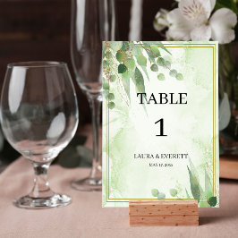 Eucalyptus Lijst Groen Goud Bladgroen Waterverf Kaart