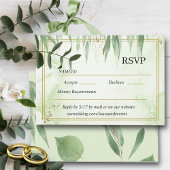 Eucalyptus Lijst Groen Goud Bladgroen Waterverf RSVP Kaartje
