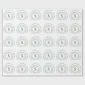 Eucalyptus Lijst Initiaal Naam Happy 21st Birthday Cadeaupapier (Vlak)