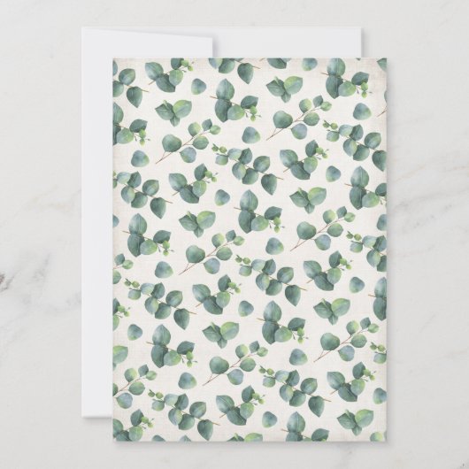 Eucalyptus Lijst repetitie dineruitnodiging Kaart (Achterkant)