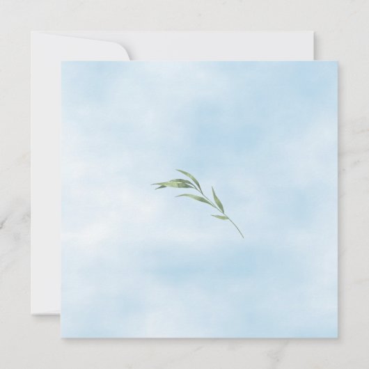 Eucalyptus Lijst Soft Blue Waterverf Weddenschap Save The Date (Achterkant)