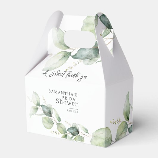 Eucalyptus Loof Bruidsdouche Bedankt Bedankdoosjes (Voorkant Zijde)