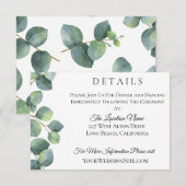Eucalyptus Loof Bruiloft Details Informatiekaartje (Voorkant / Achterkant)