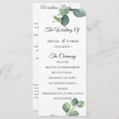 Eucalyptus loof bruiloft programma programmakaart (Voorkant / Achterkant)