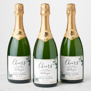 Eucalyptus Loof Bruiloftsborrel  Sparkling Wijnetiket