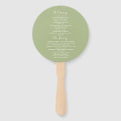 Eucalyptus Loof Bruiloftsprogramma Handventilator Handwaaier (Achterkant)