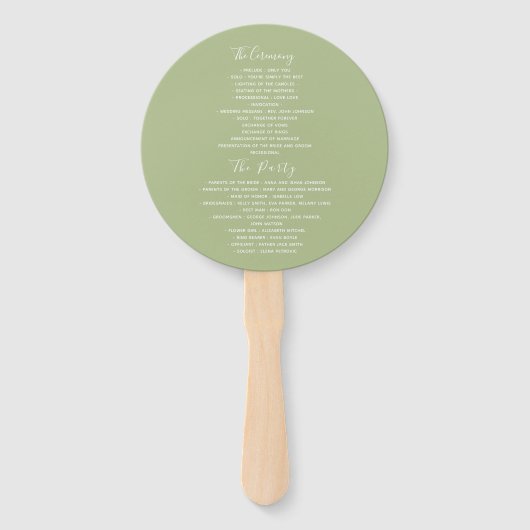 Eucalyptus Loof Bruiloftsprogramma Handventilator Handwaaier (Achterkant)