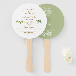 Eucalyptus Loof Bruiloftsprogramma Handventilator Handwaaier